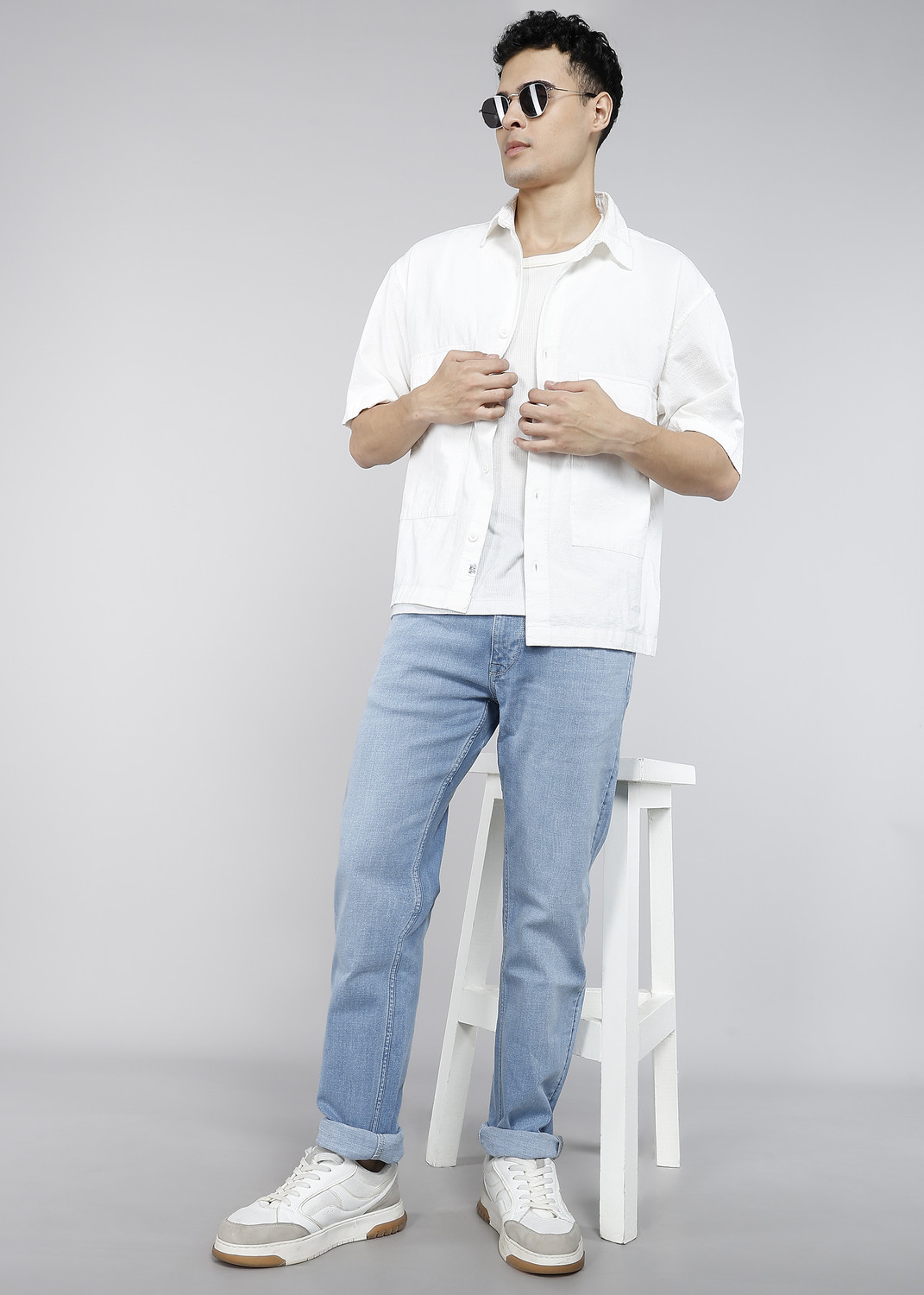 Image of Allen Solly Men Regular Mid Rise Blue Jeans