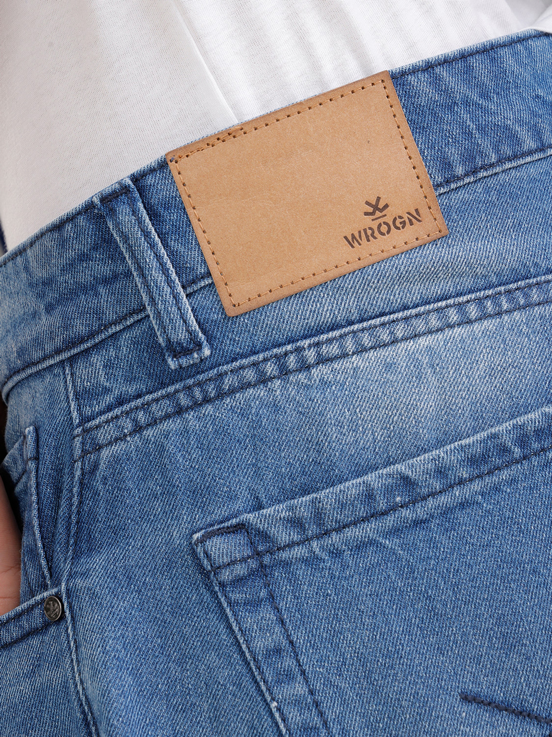 Image of WROGN Loose Fit Men Blue Jeans