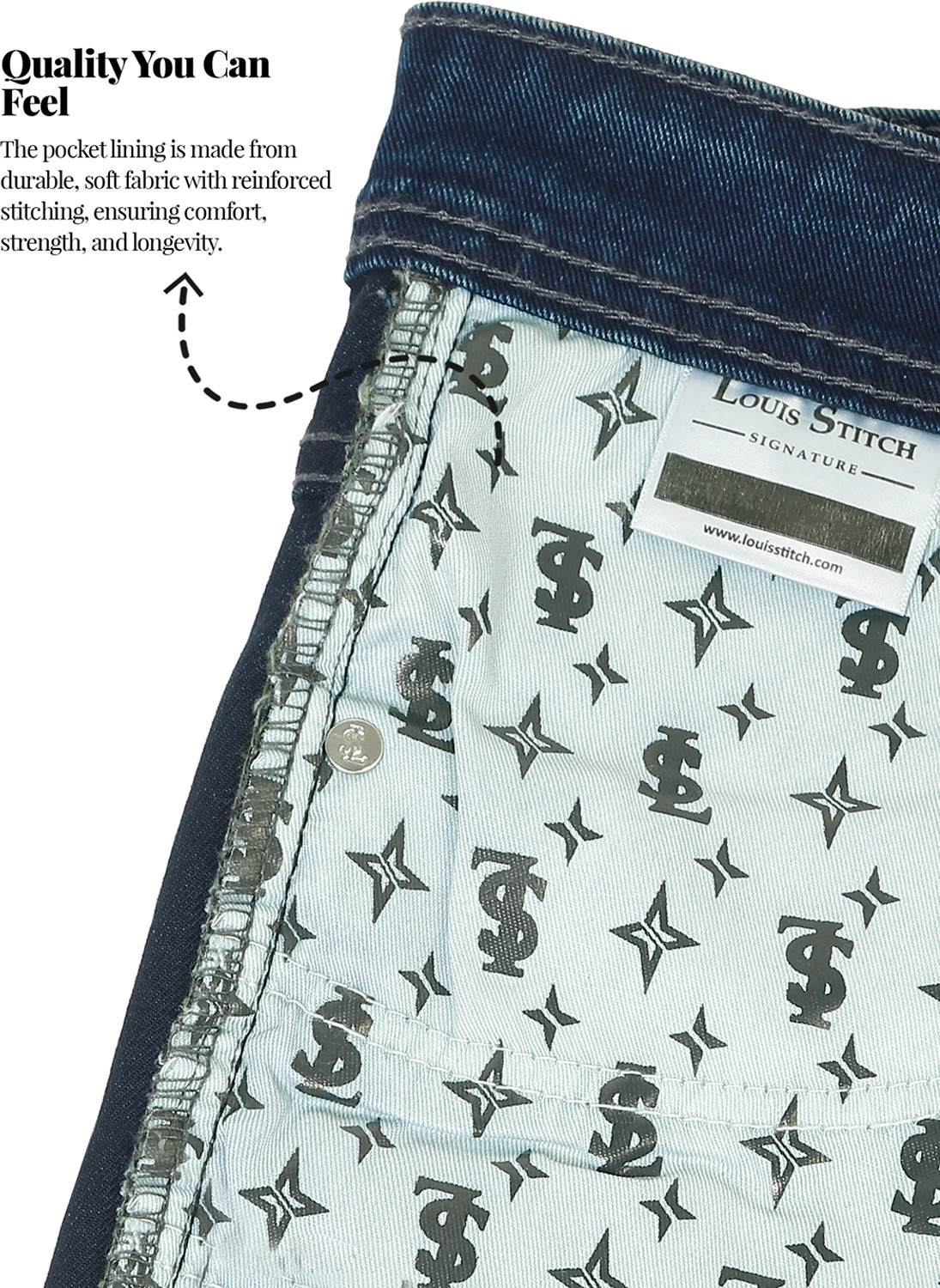 Image of LOUIS STITCH Boot-Leg Men Blue Jeans