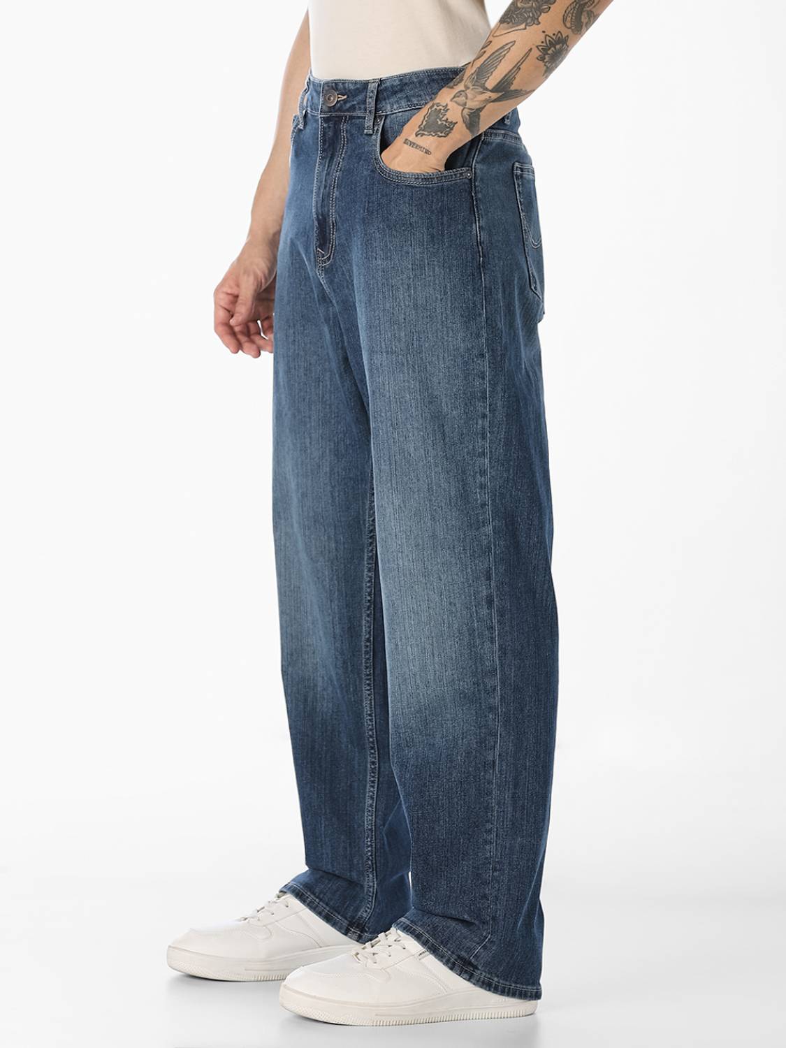 JACK & JONES Loose Fit Dark Blue Jeans - Image 2