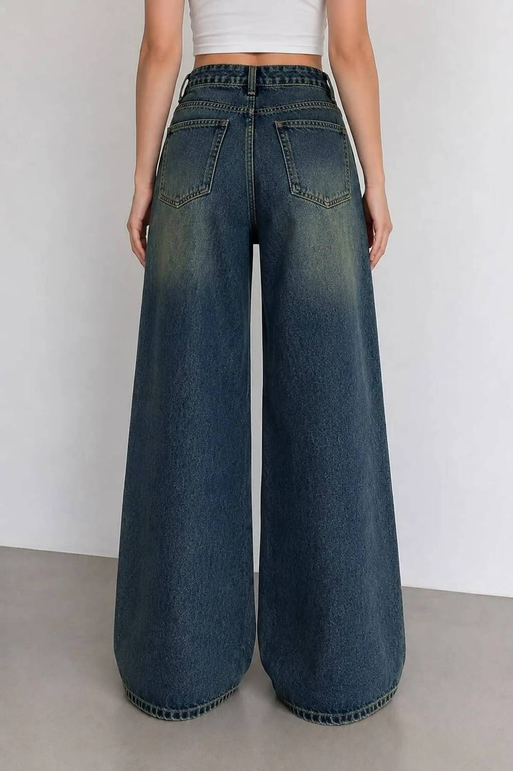Denimview DV Wide Leg Blue Jeans - Image 2