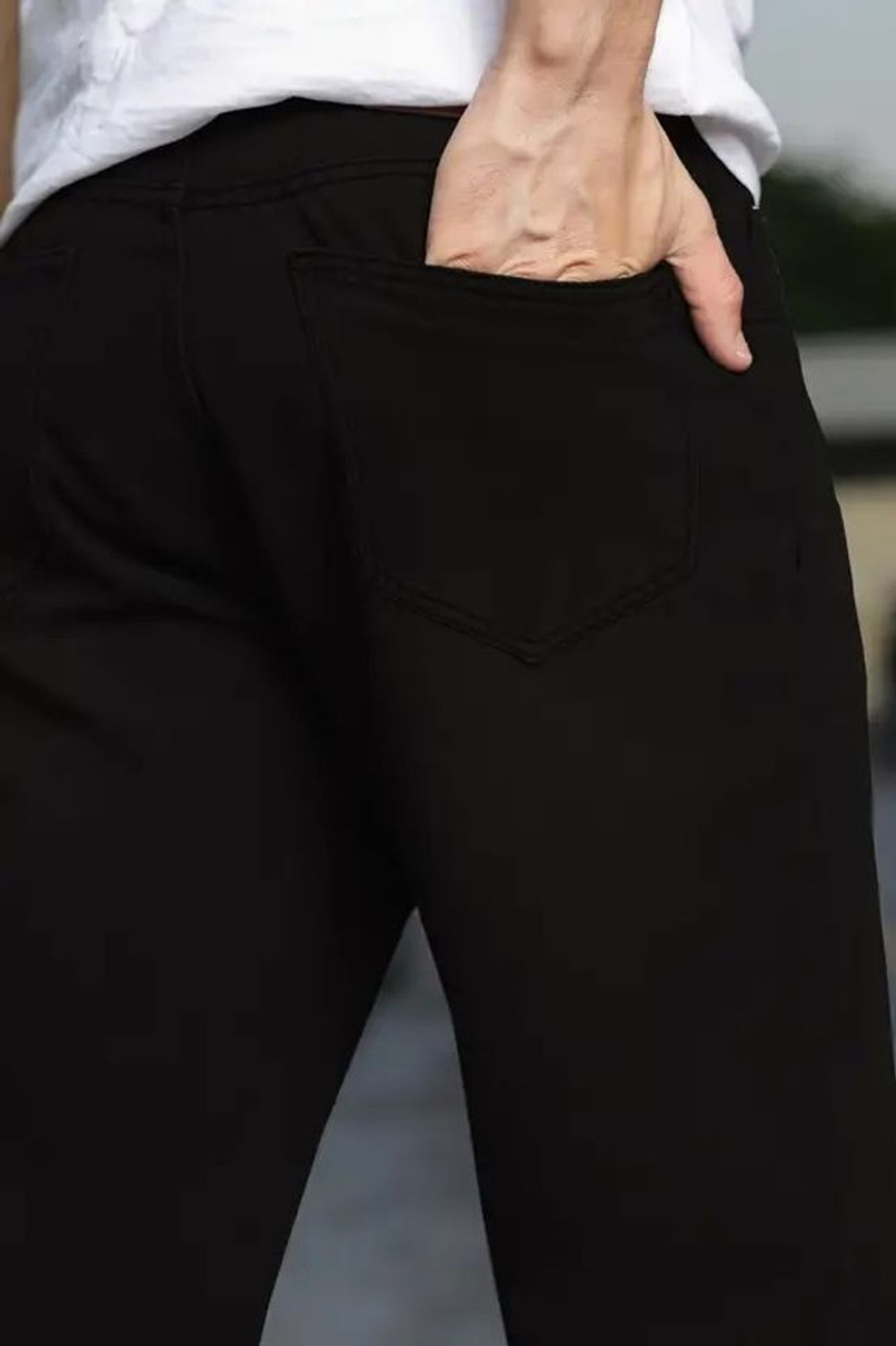 Image of WAYKING Loose Fit Men Black Jeans