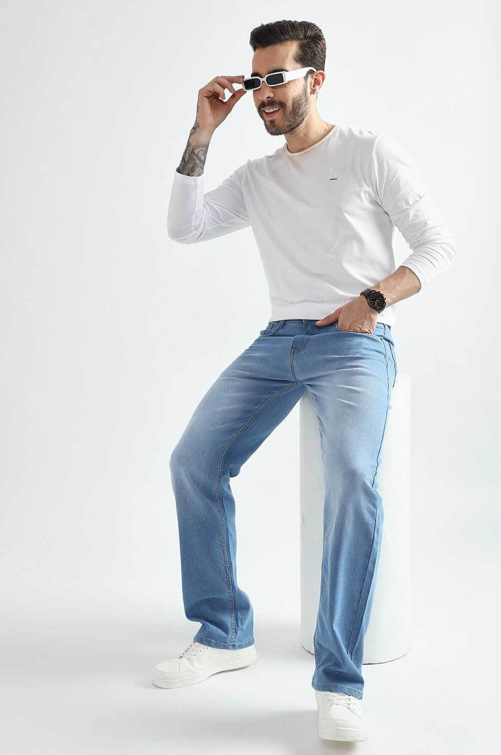 Image of DENIM LOOK Loose Fit Men Blue Jeans