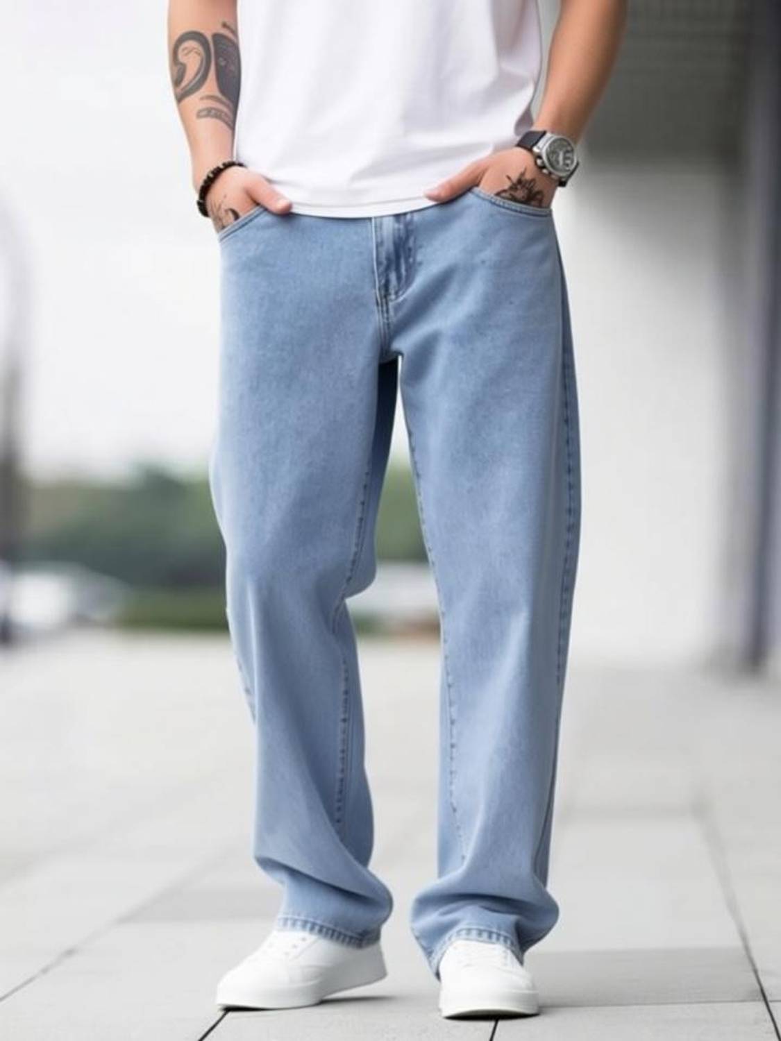 DENIM FIT Regular Men Light Blue Jeans - Image 2