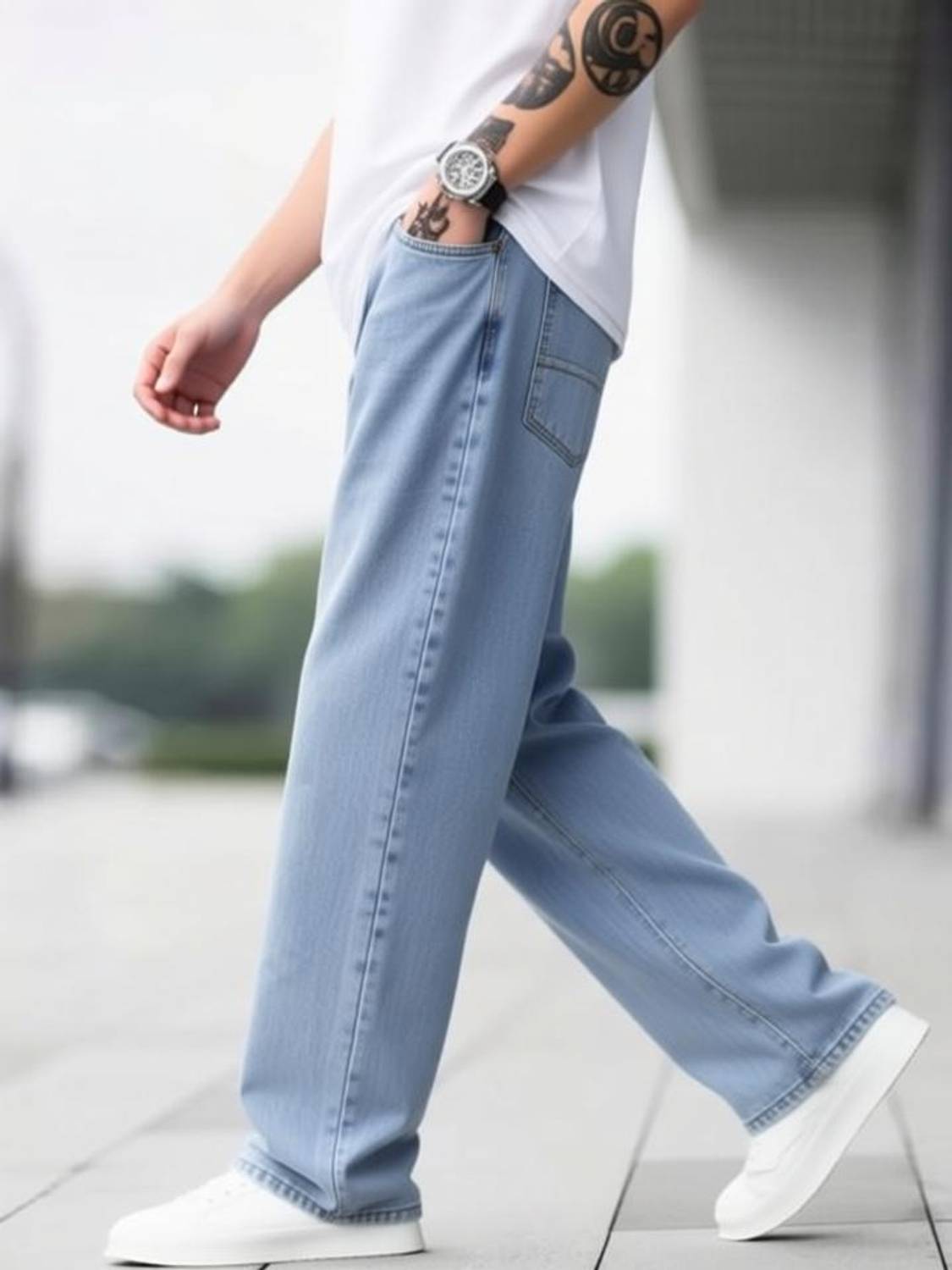 DENIM FIT Regular Men Light Blue Jeans - Image 3