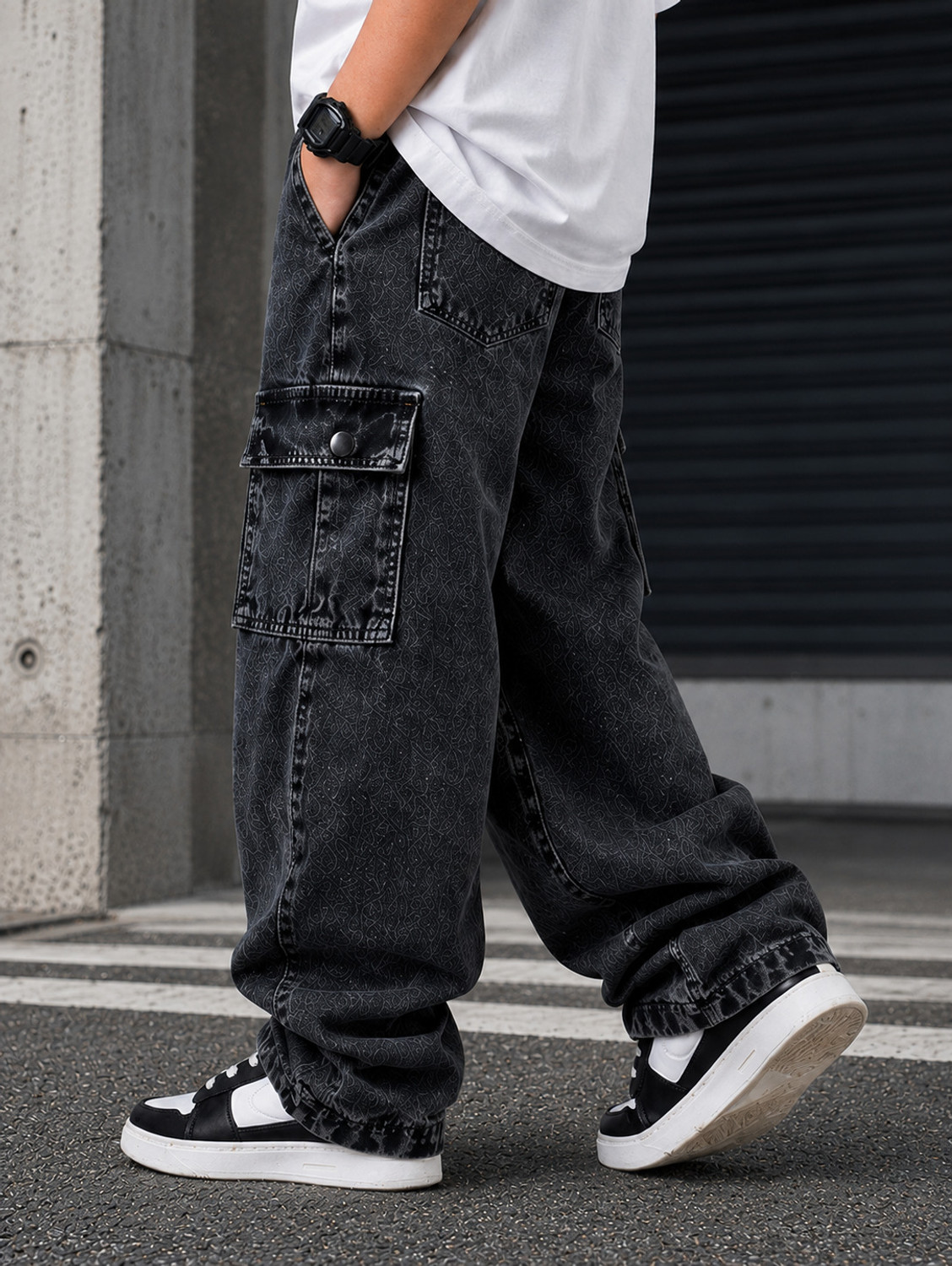 Image of ARTVISION Loose Fit Boys Dark Grey Jeans