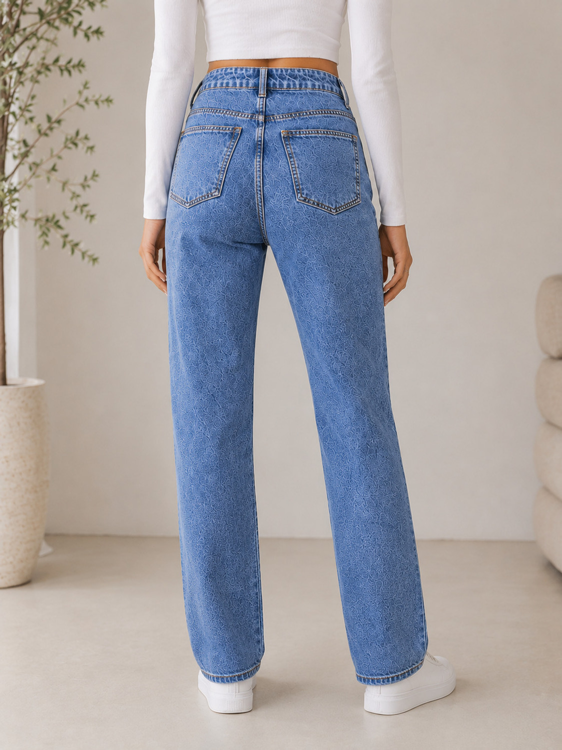 Image of KOTTY Wide Leg Women Light Blue Jeans