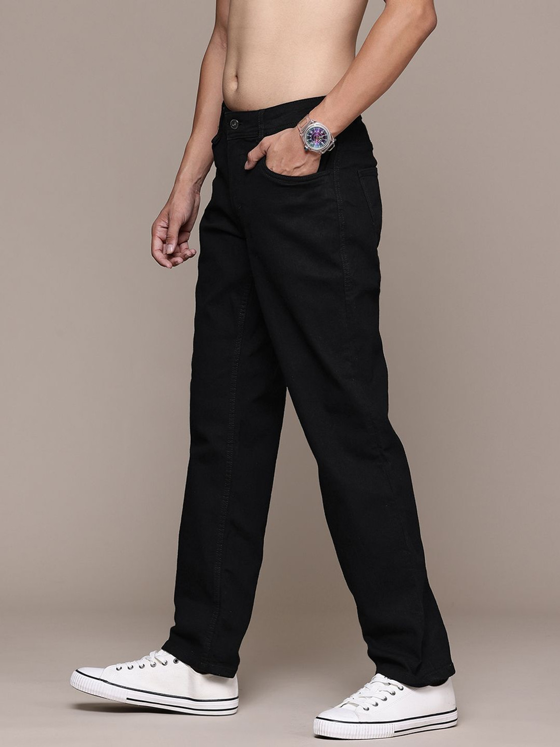 Image of Roadster Slim Men Black Jeans