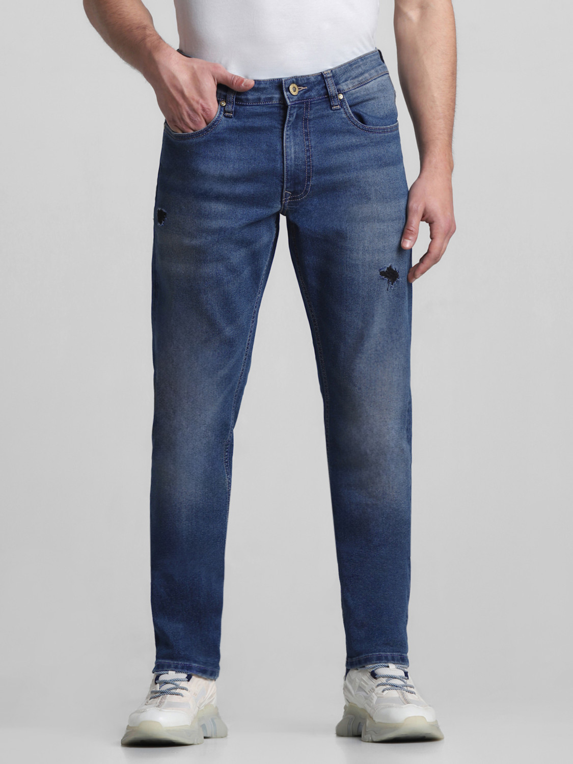 Image of JACK & JONES Slim Men Blue Jeans