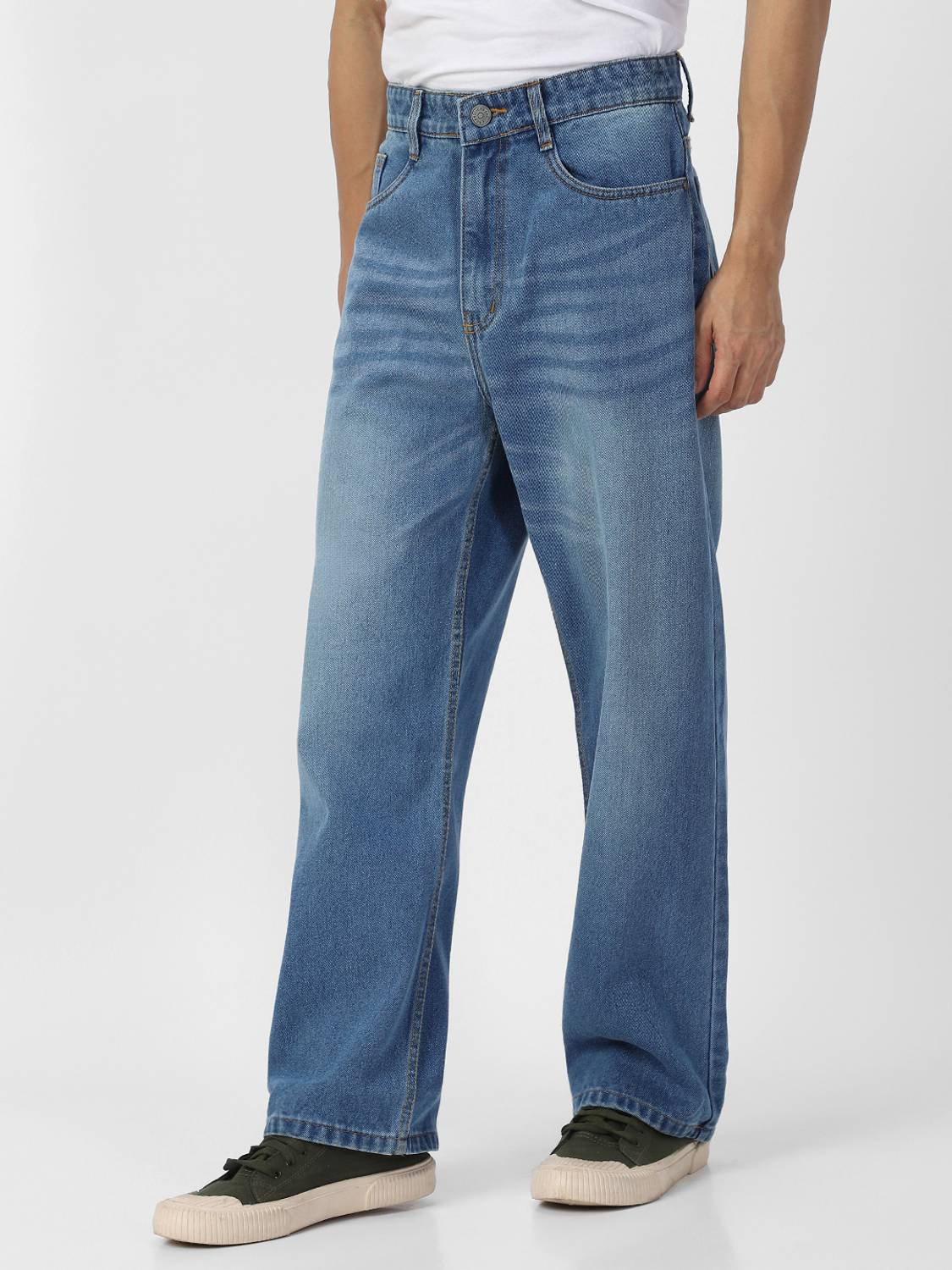 Urbano Fashion Loose Fit Men Light Blue Jeans - Image 2