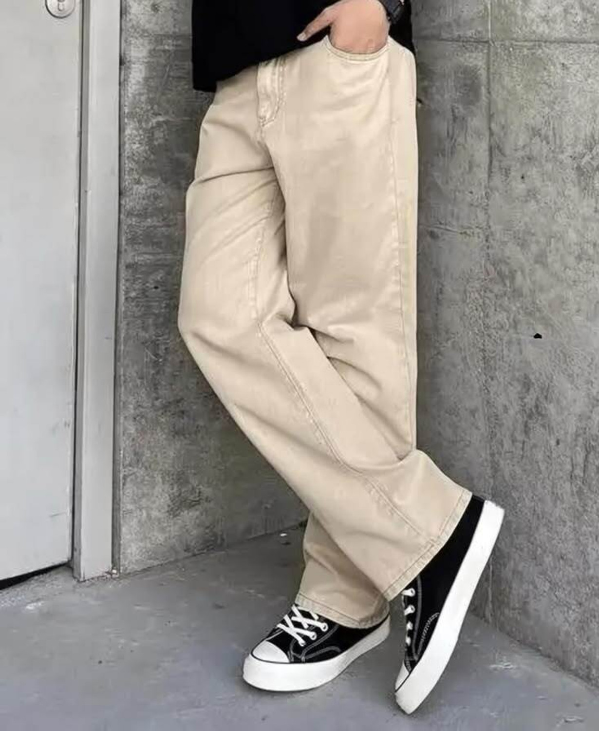 Image of CABRRR Loose Fit Men Beige Jeans
