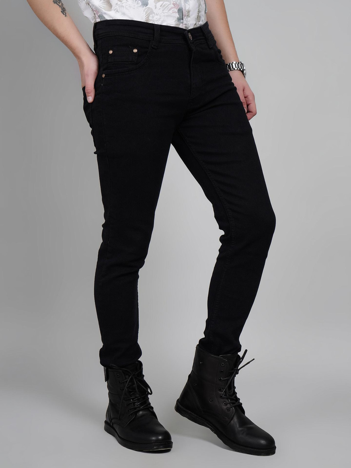 Image of Lzard Slim Men Black Jeans