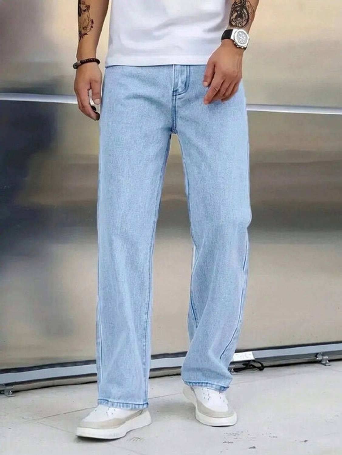 Sobbers Straight Fit Men Light Blue Jeans - Image 1