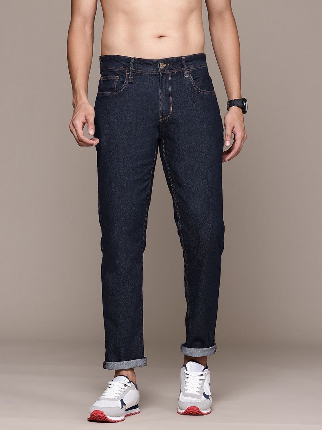 Image of Roadster Tapered Fit Men Blue Jeans