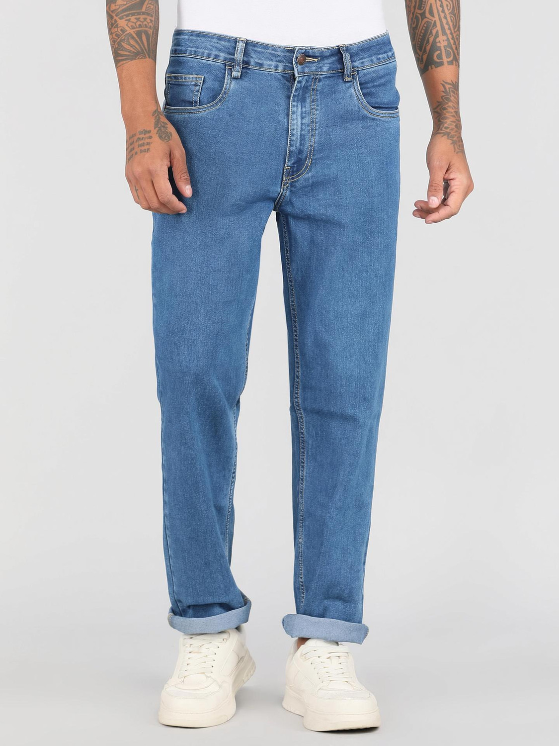 Image of Roadster Regular Men Blue Jeans