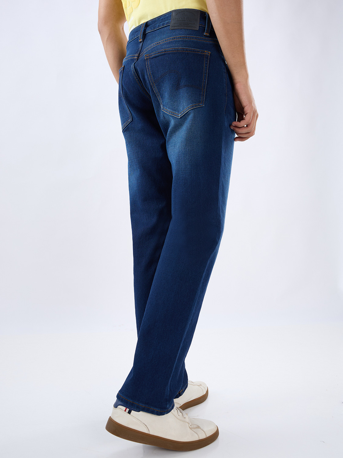 Image of Spykar Relaxed Fit Men Dark Blue Jeans
