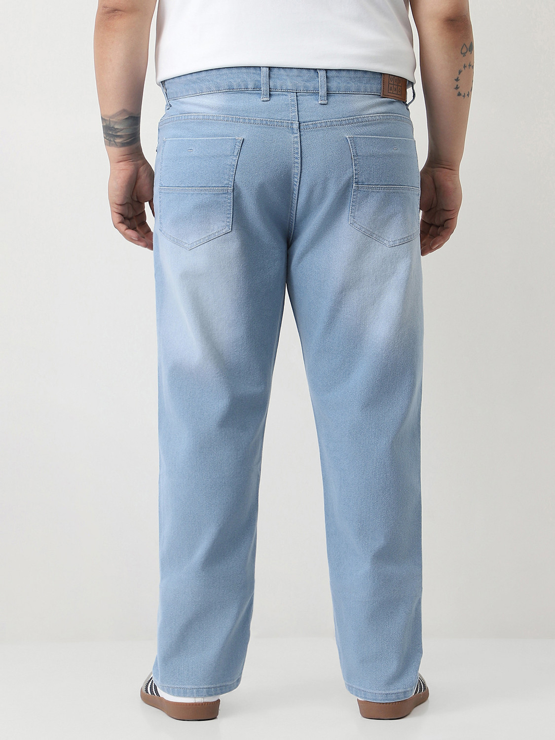 Image of Urbano Plus Straight Fit Men Light Blue Jeans