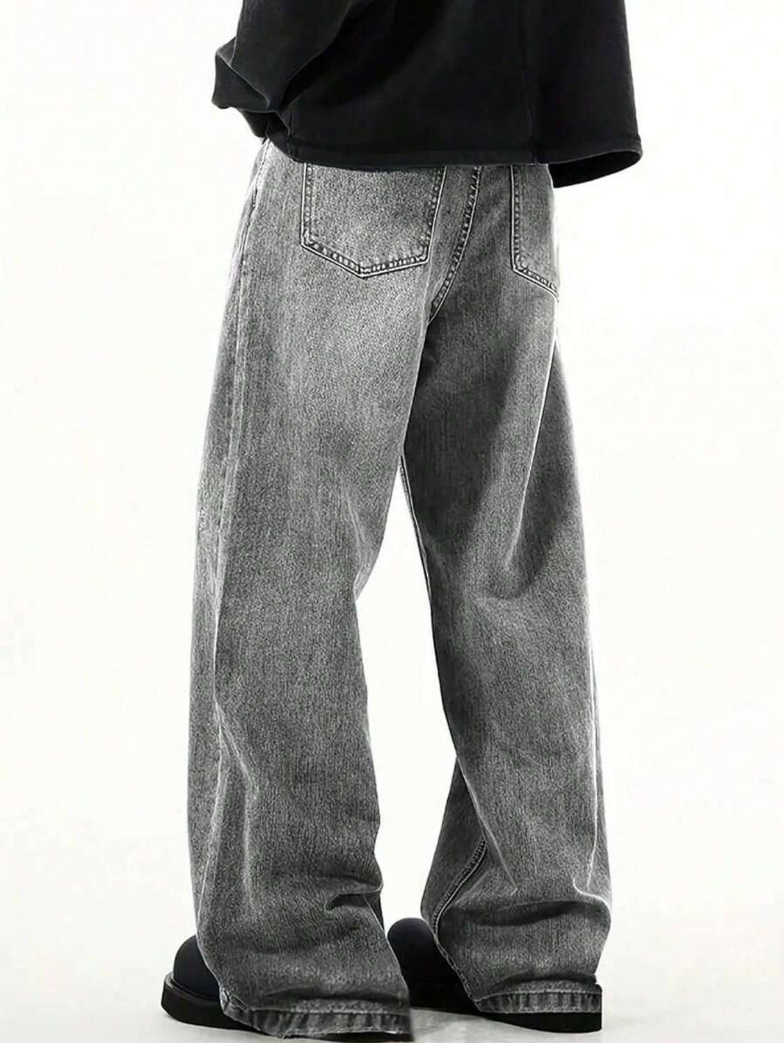 YAMEETFIT Straight Fit Men Grey Jeans - Image 2