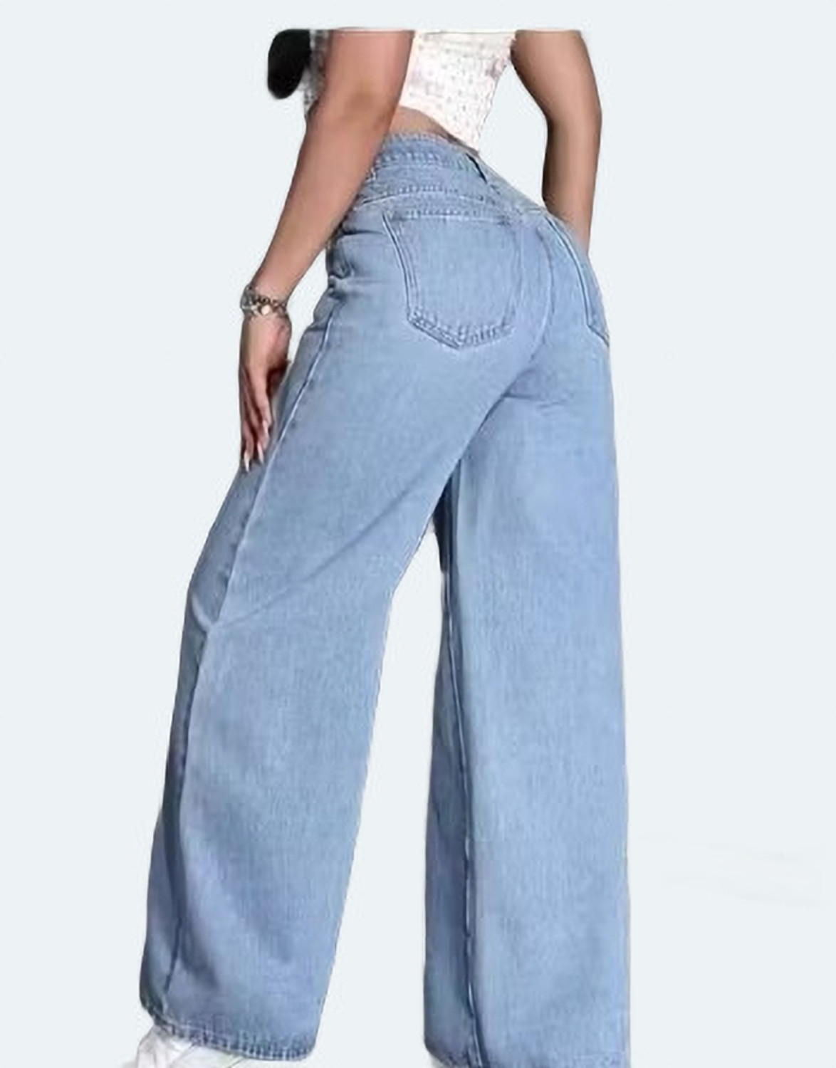 Image of Dollfashion Loose Fit Women Blue Jeans