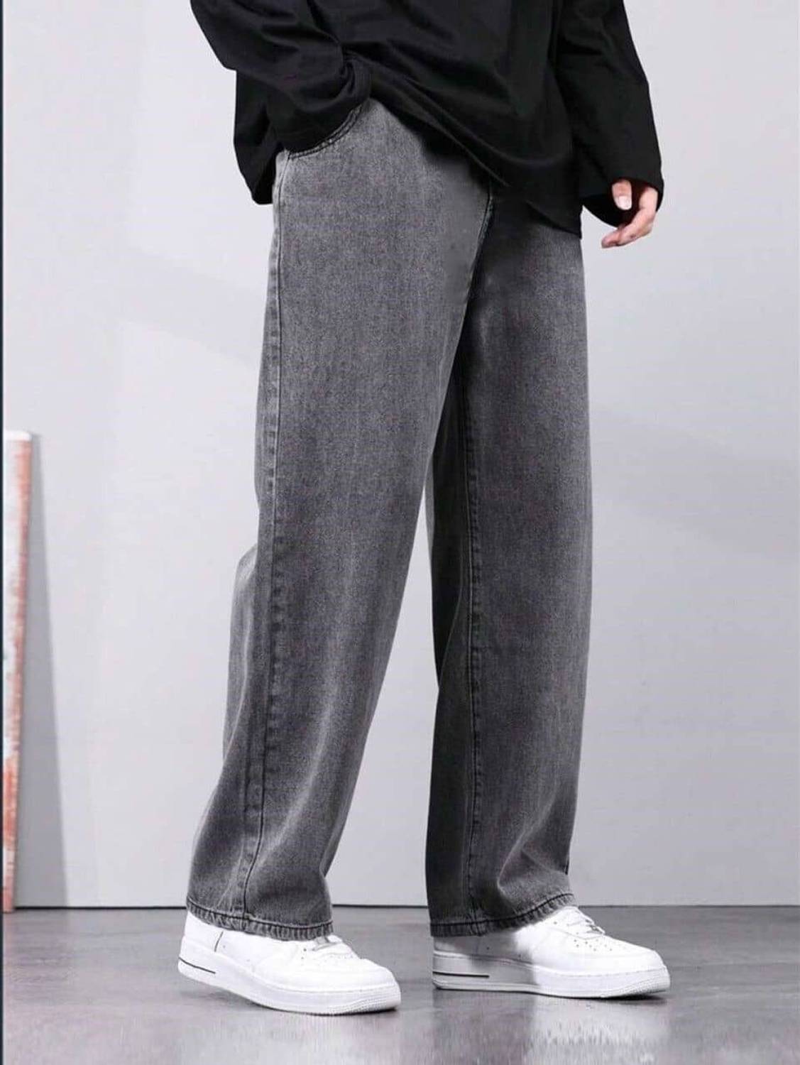 POKHINDA Straight Fit Grey Jeans