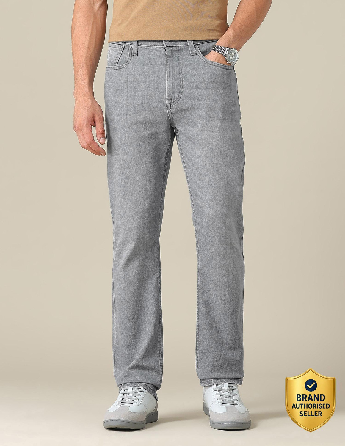 Image of U.S. Polo Assn. Denim Co. Straight Fit Men Grey Jeans