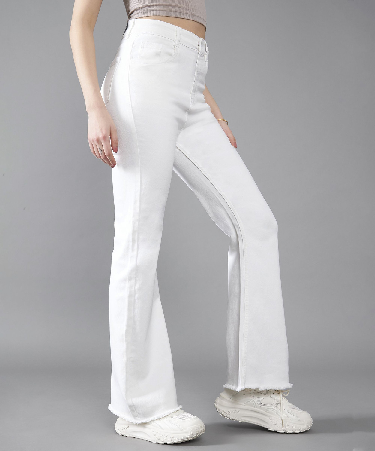 Image of DOLCE CRUDO Boot-Leg Women White Jeans