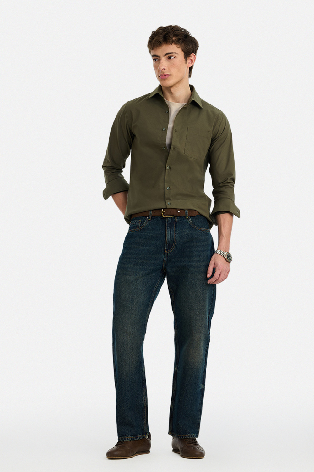 Image of Snitch Straight Fit Men Dark Blue Jeans