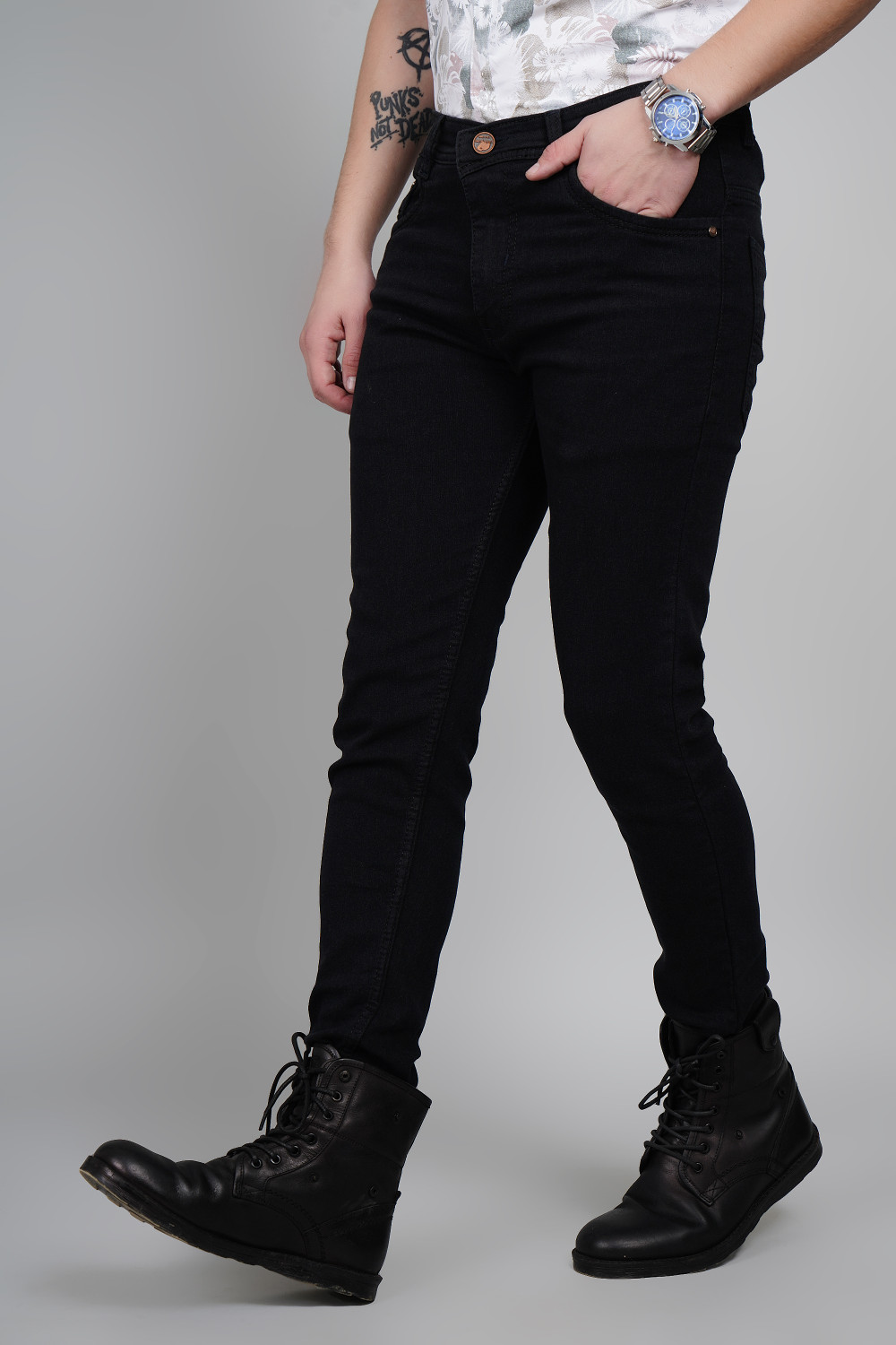 Image of Lzard Slim Men Black Jeans
