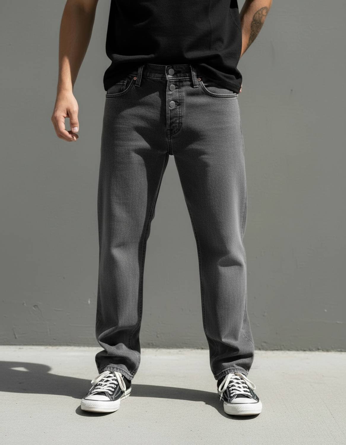 INDIGOX Straight Fit Men Grey Jeans