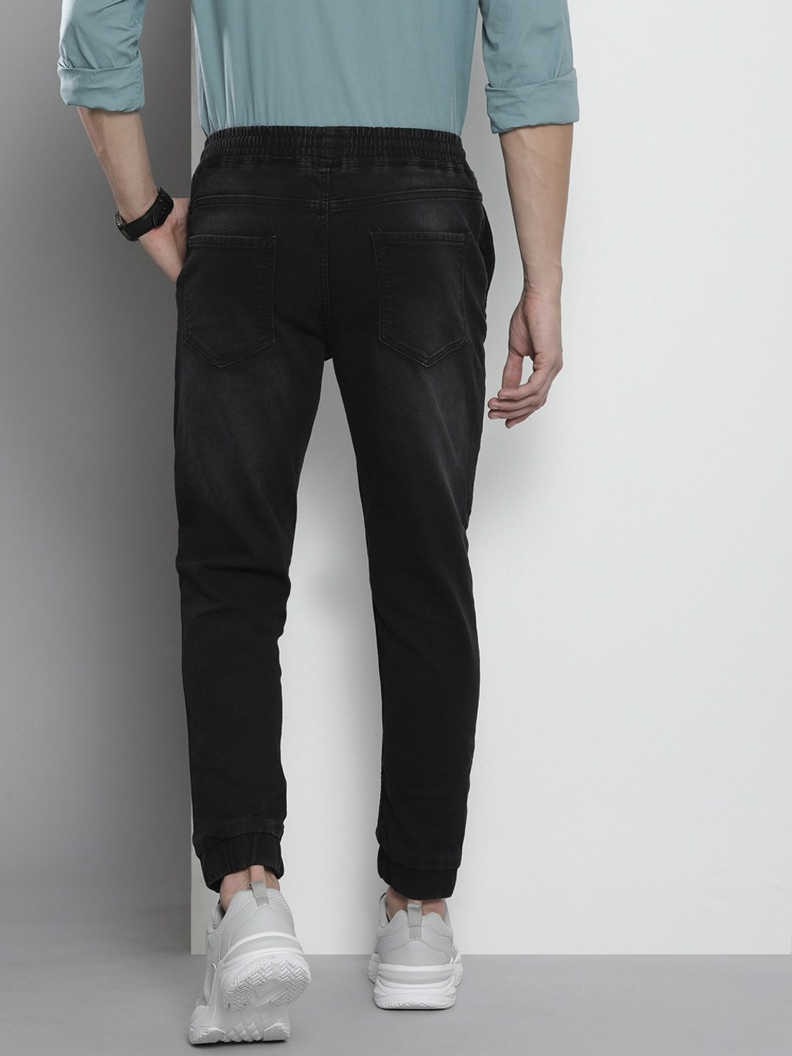 Image of The Indian Garage Co. Slim Men Black Jeans