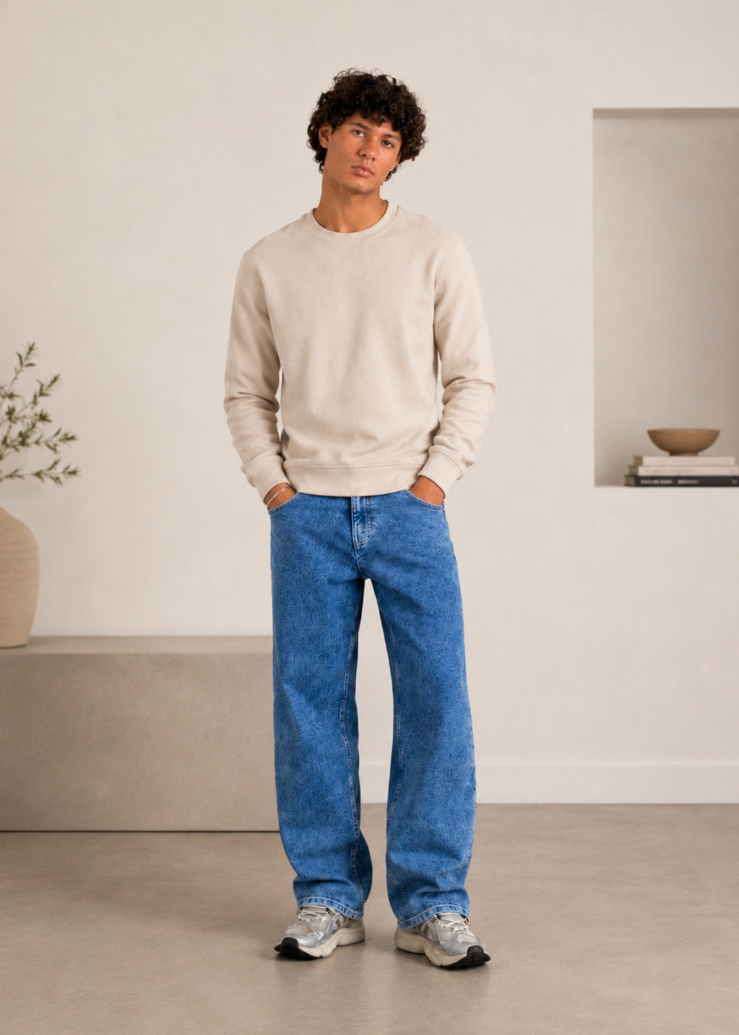Image of Freakins Baggy Fit Men Blue Jeans