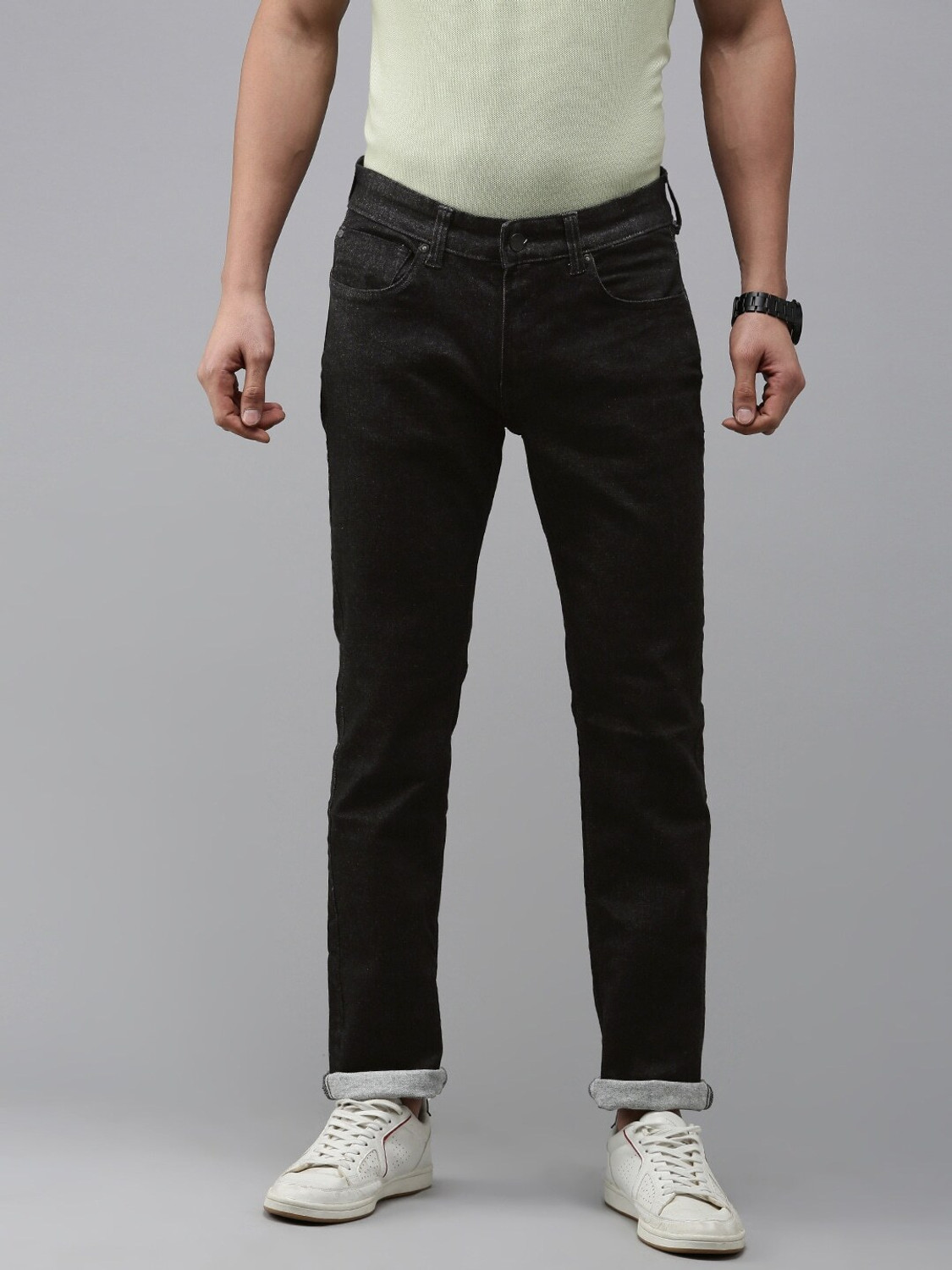Image of Spykar Regular Men Black Jeans