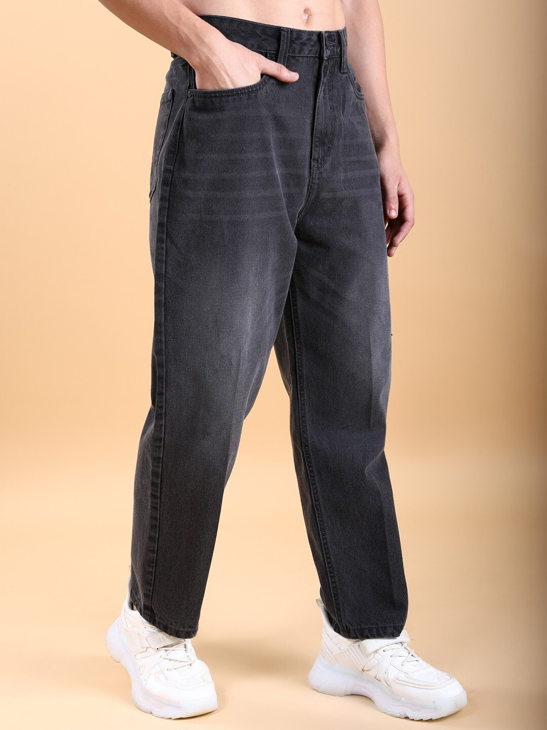 Image of METRONAUT Straight Fit Men Grey Jeans