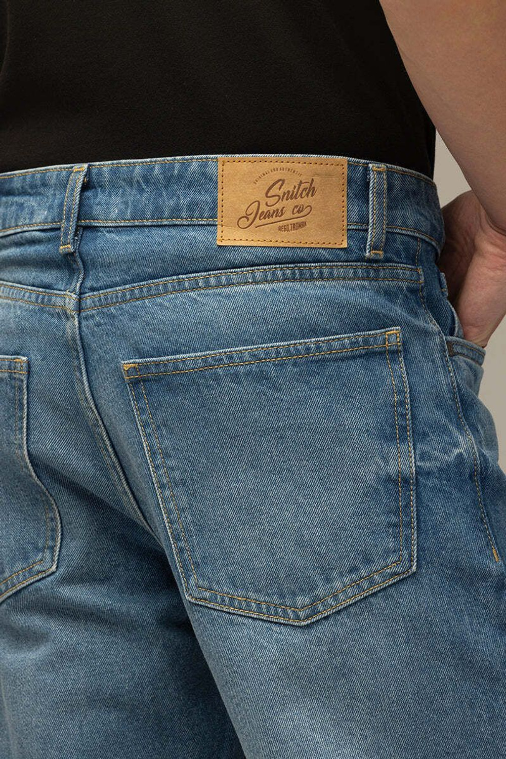 Image of Snitch Relaxed Fit Men Blue Jeans
