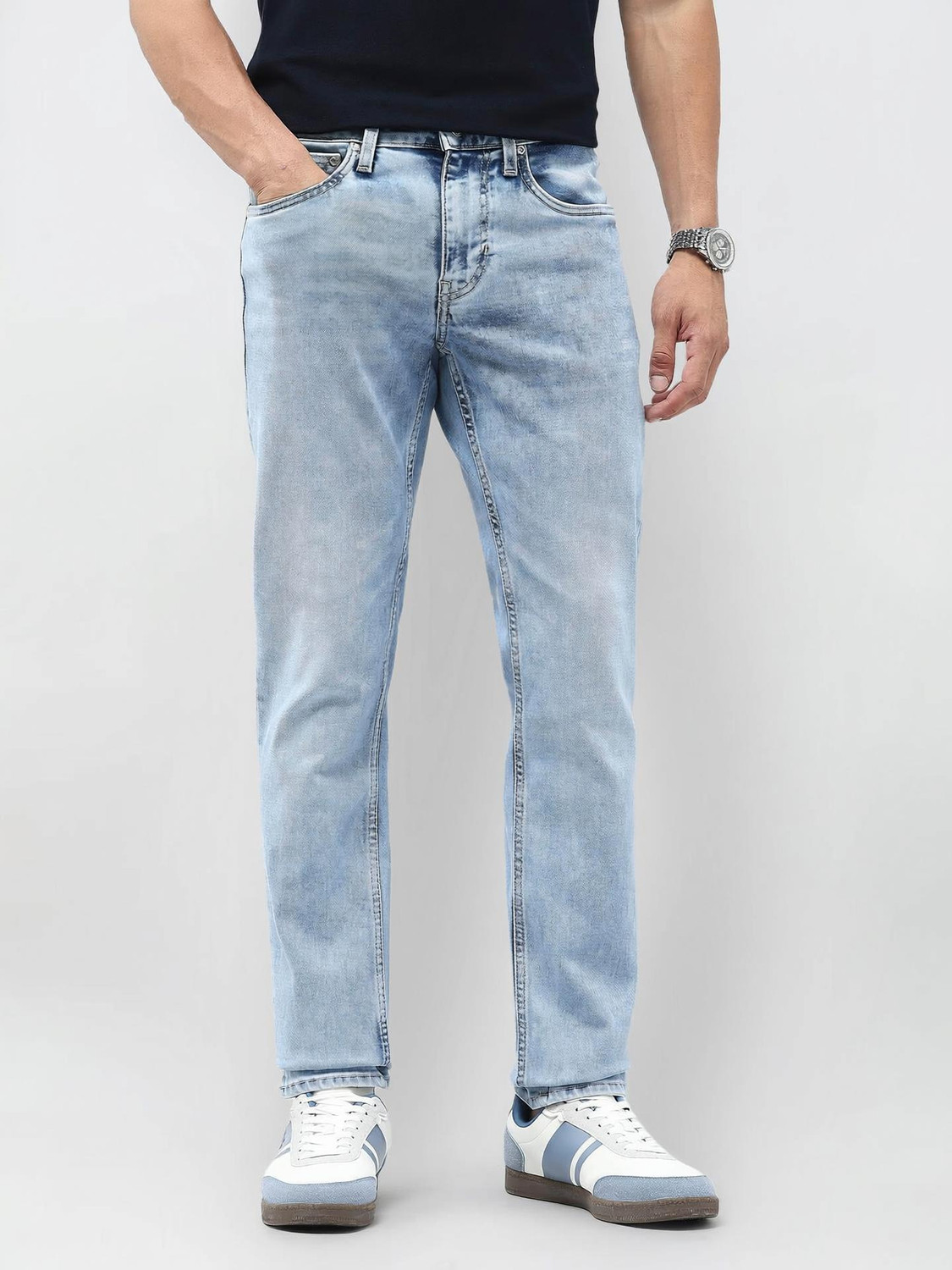 Image of U.S. Polo Assn. Denim Co. Tapered Fit Men Blue Jeans