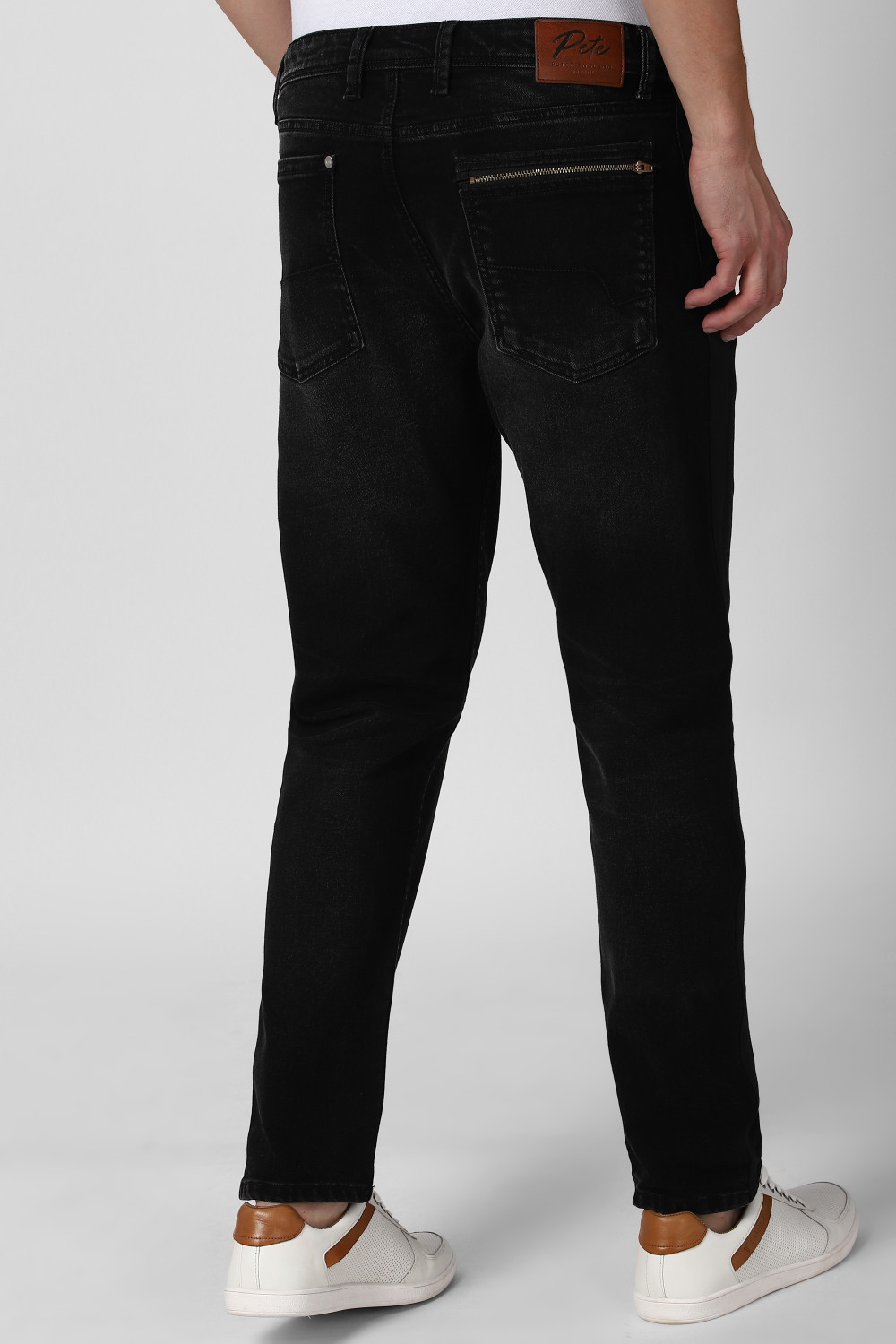 Image of PETER ENGLAND Tapered Fit Men Black Jeans