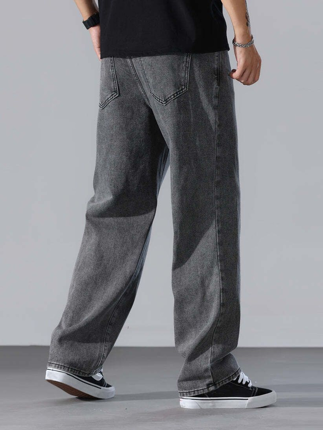 Image of JAARA Relaxed Fit Men Grey Jeans
