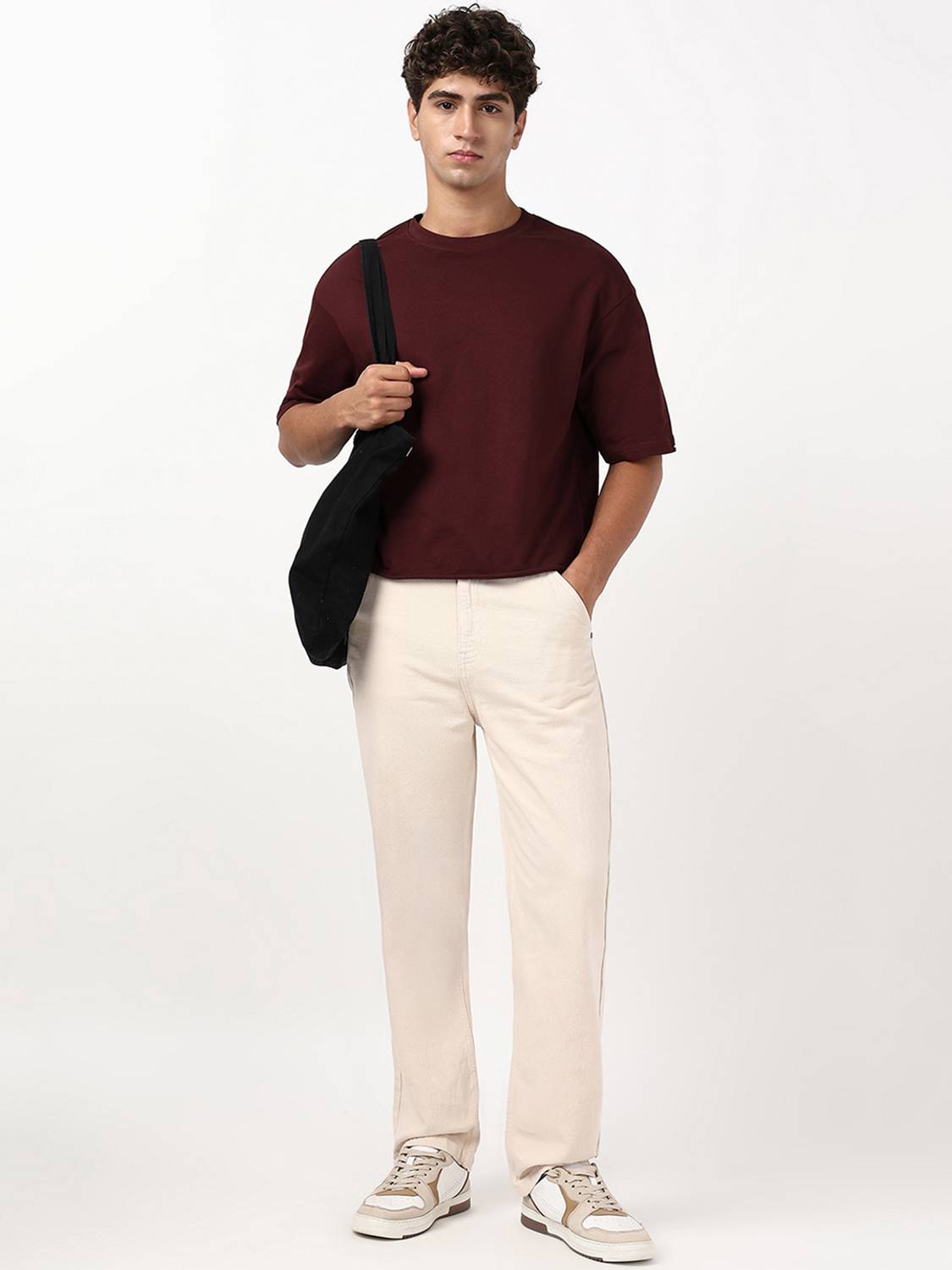 BEWAKOOF Men Straight Fit High Rise Beige Jeans - Image 4