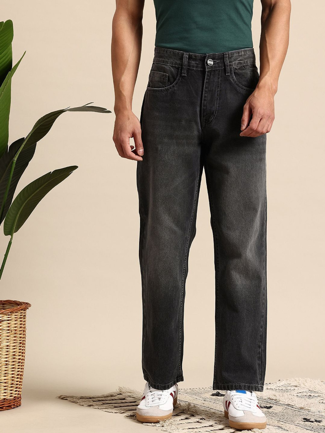 Image of Mast & Harbour Regular Men Black Jeans