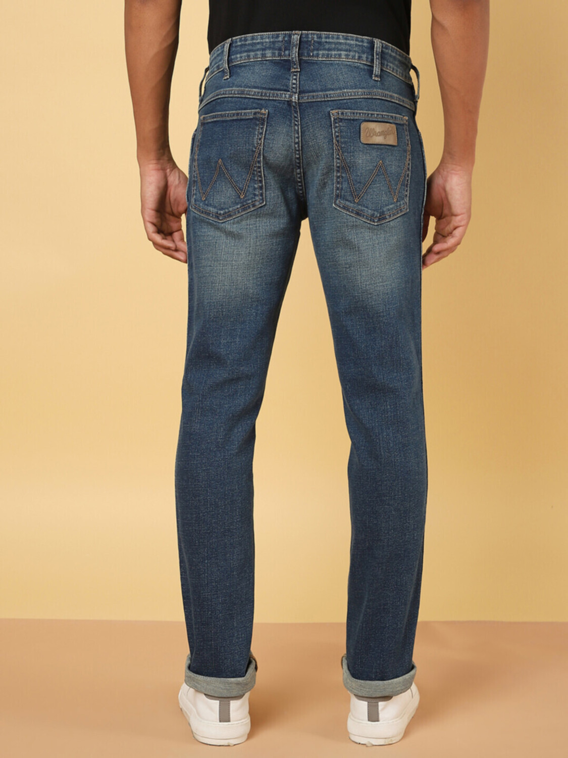 Image of Wrangler Slim Men Blue Jeans