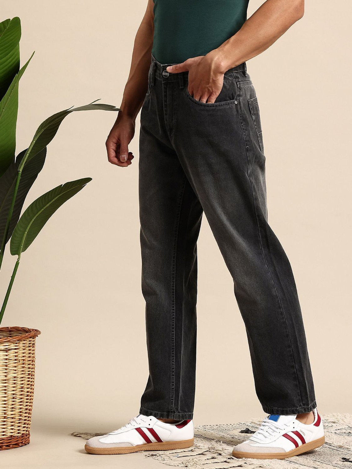 Image of Mast & Harbour Regular Men Black Jeans
