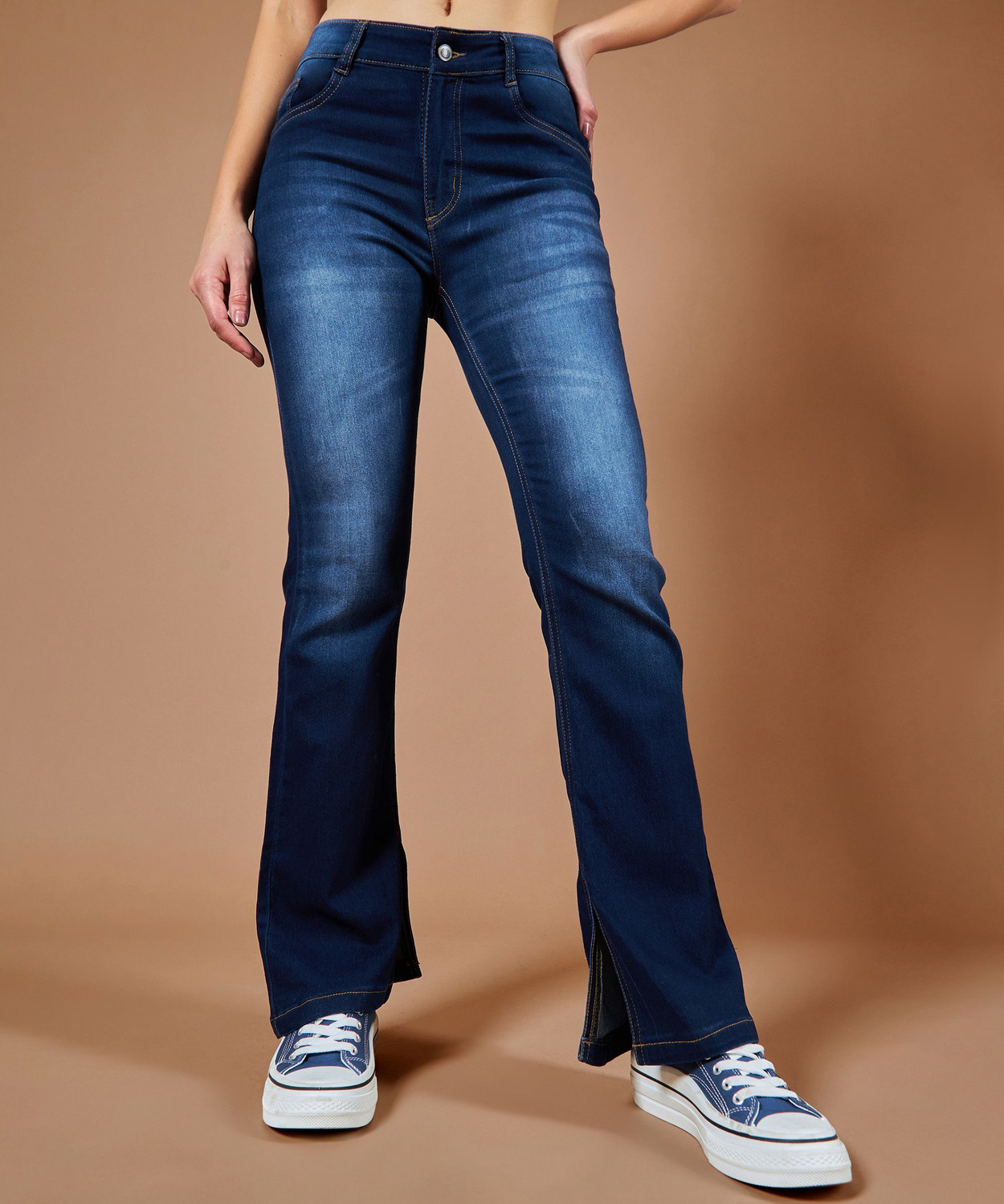 Image of DOLCE CRUDO Boot-Leg Women Blue Jeans
