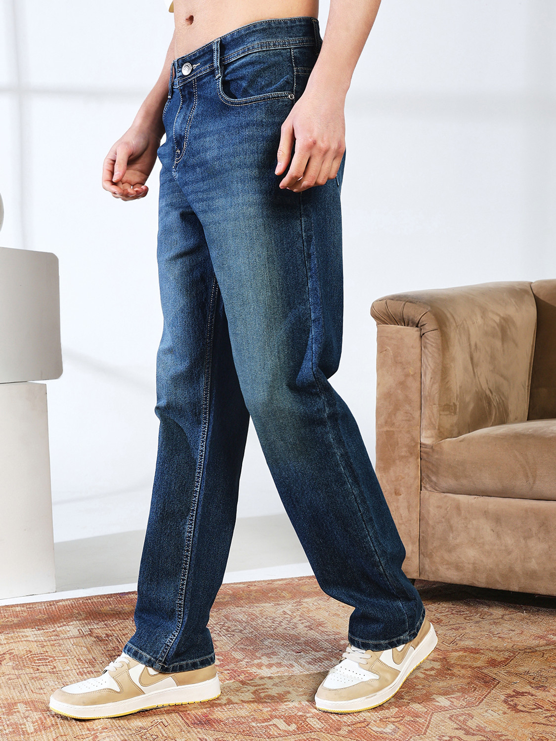 Image of DENIM LOOK Loose Fit Men Blue Jeans
