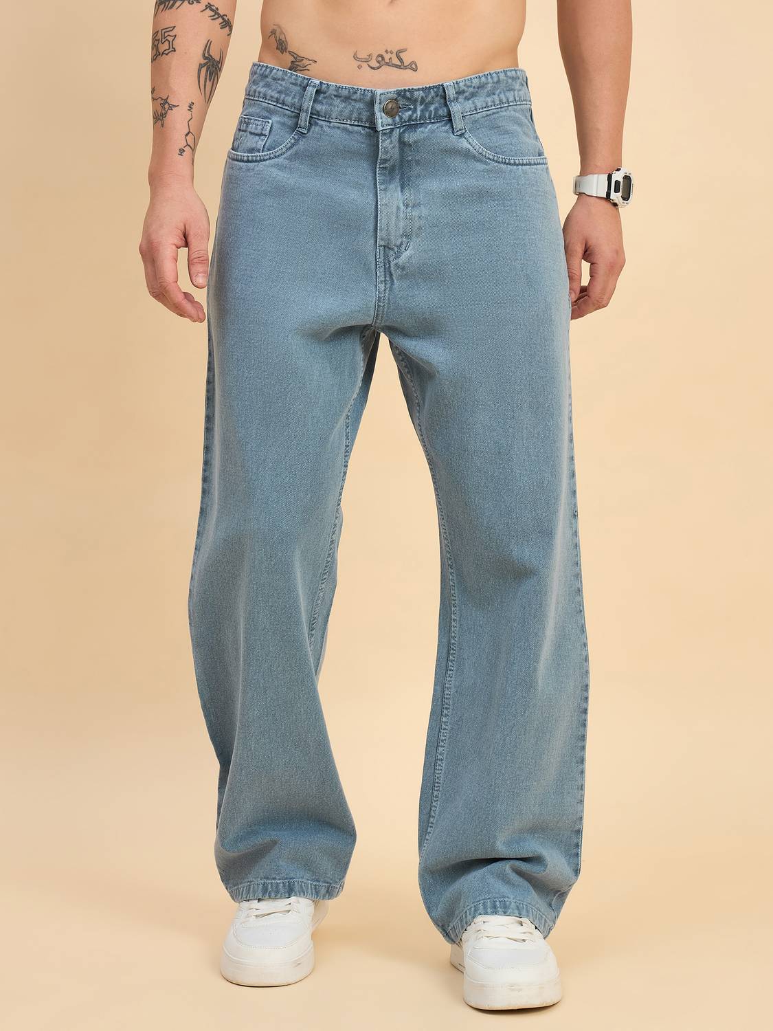 STUDIO NEXX Loose Fit Men Light Blue Jeans - Image 1