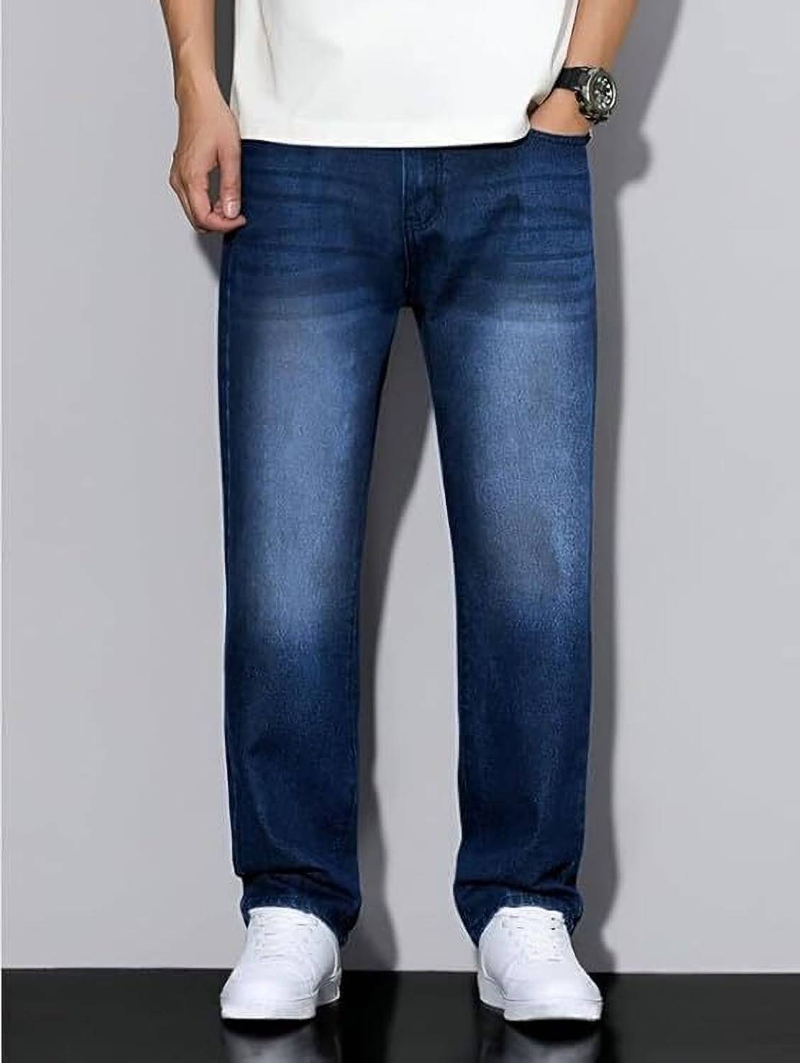 AngelFab Loose Fit Men Light Blue Jeans