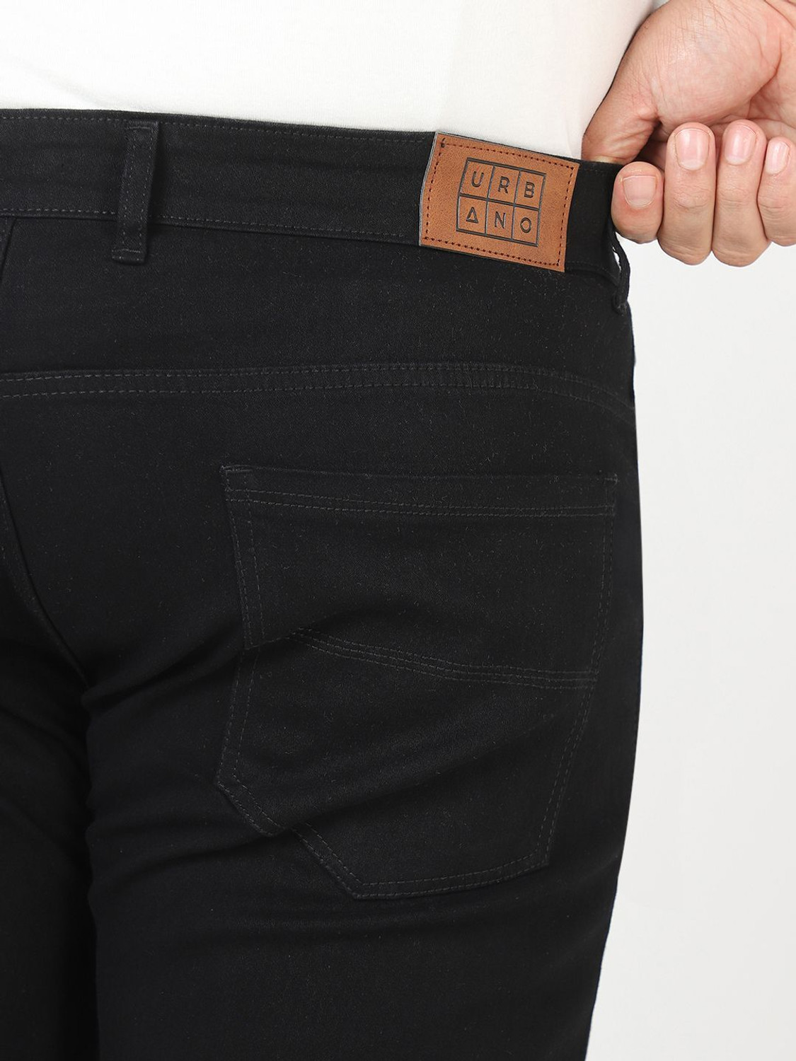 Image of Urbano Plus Regular Men Black Jeans