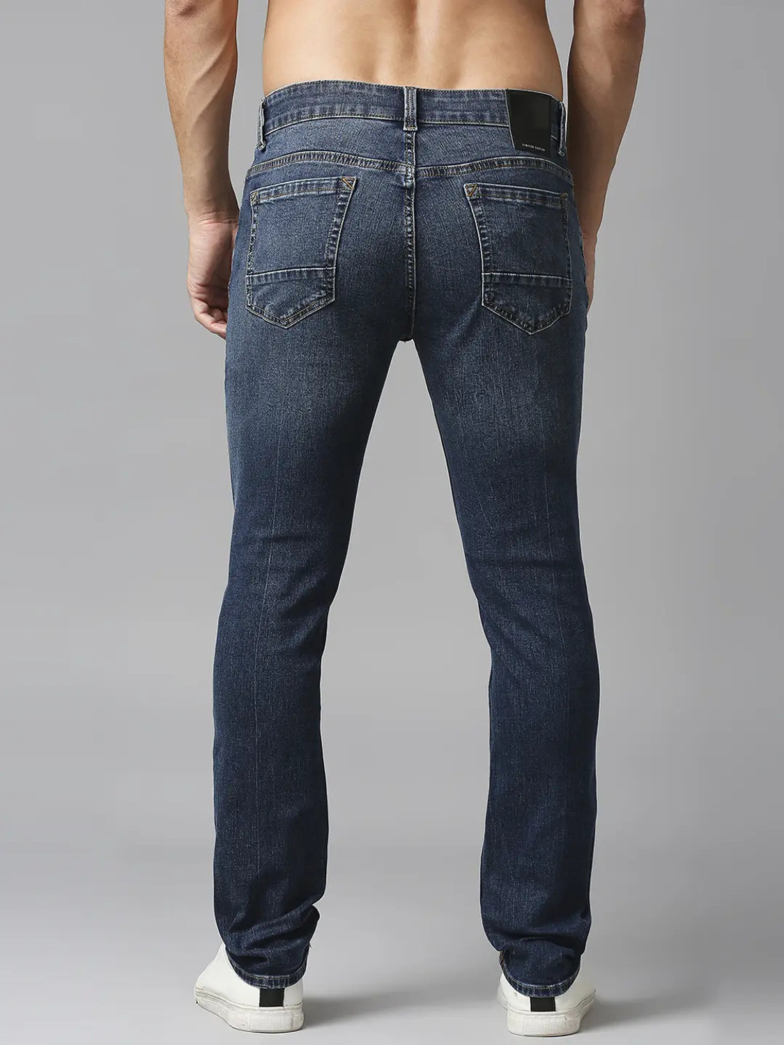 Image of Spykar Men Slim Mid Rise Blue Jeans