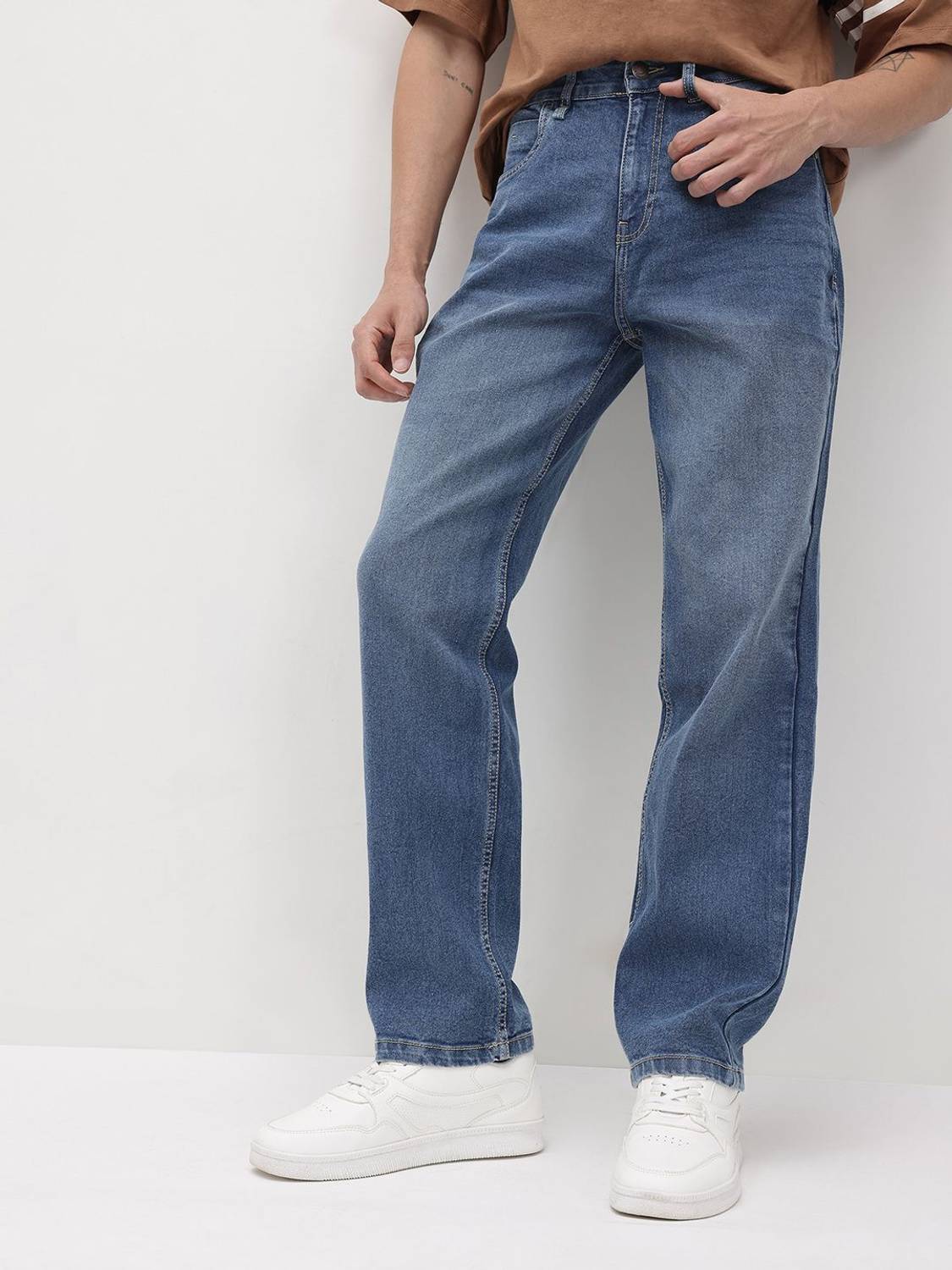 Roadster Straight Fit Dark Blue Jeans - Image 1