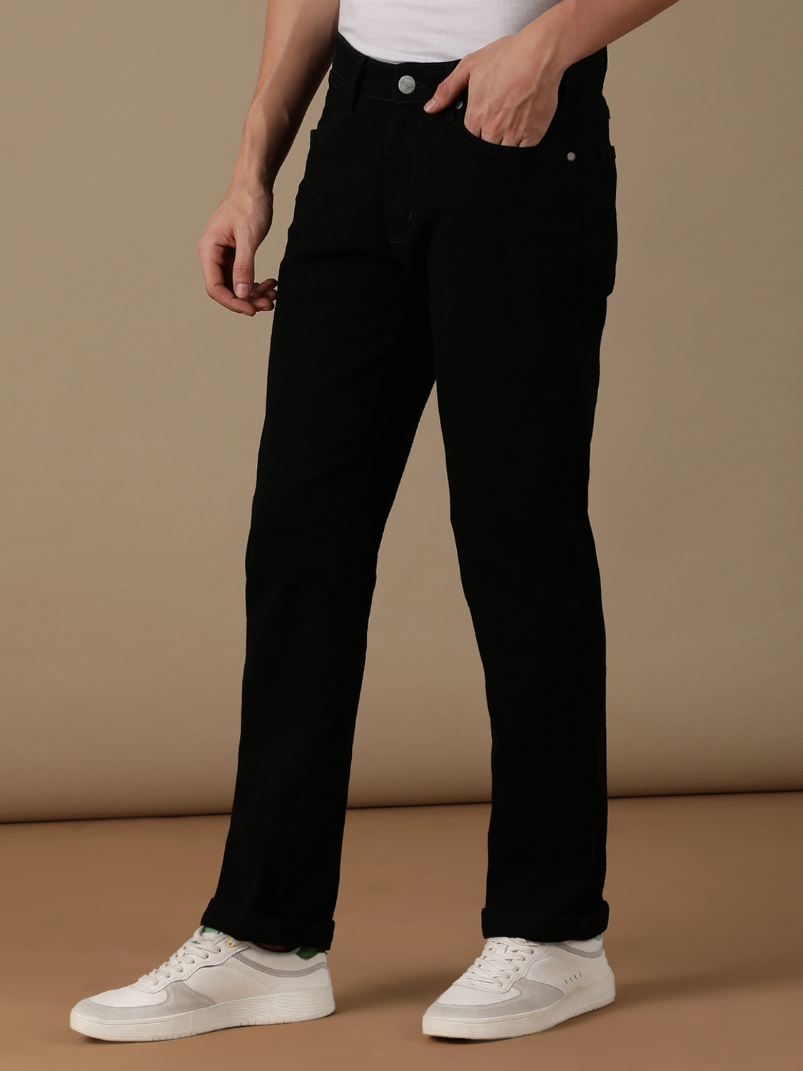 Image of Wrangler Regular Men Black Jeans