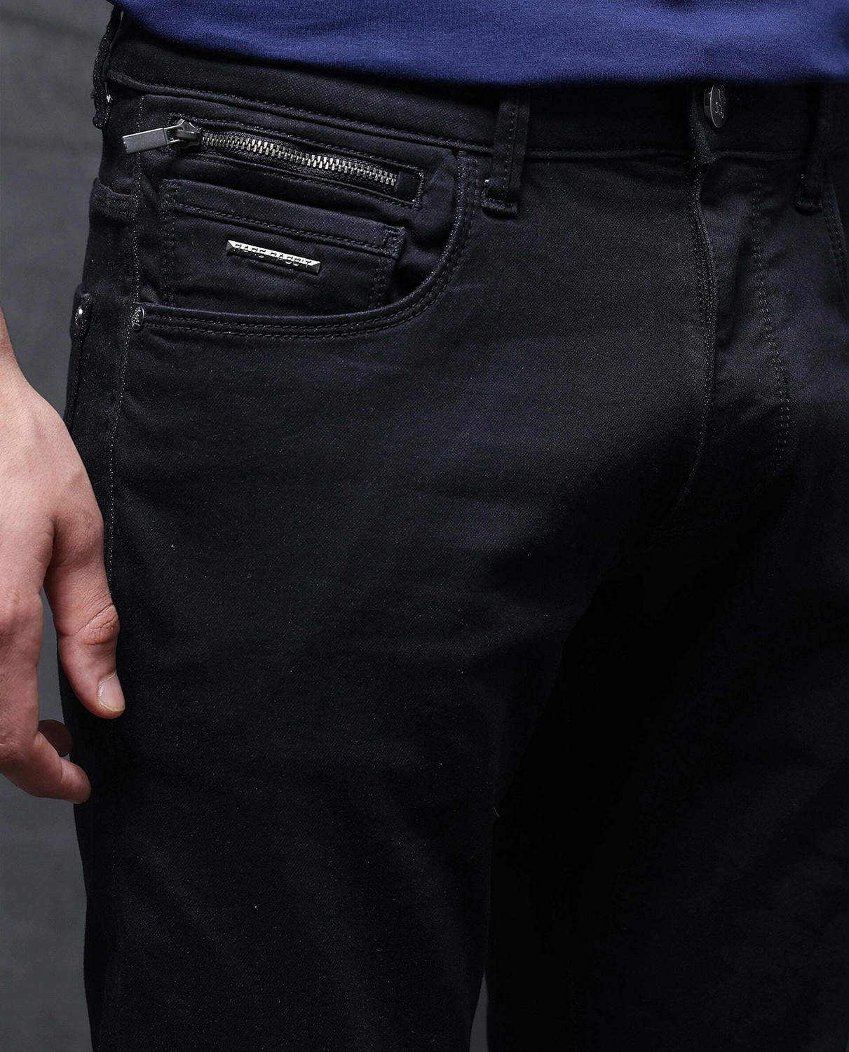 Image of RARE RABBIT Slim Men Black Jeans